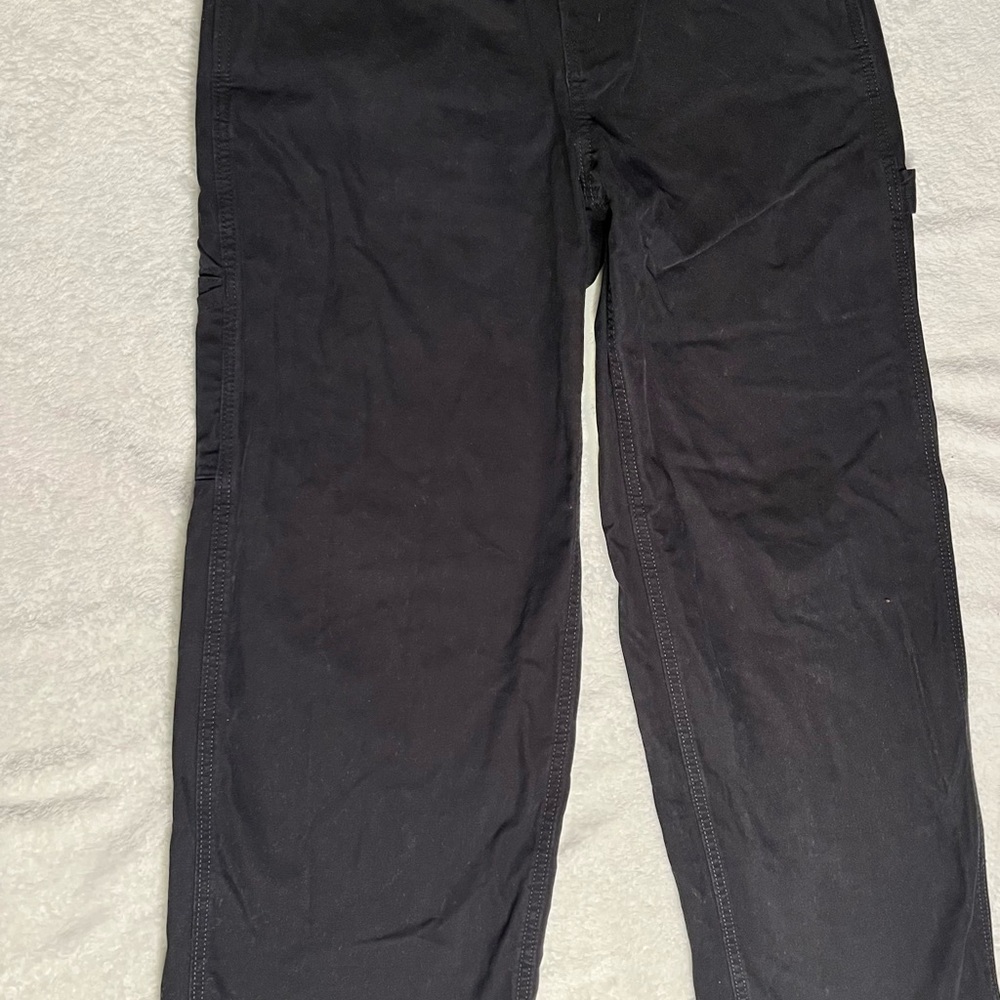Old Navy Workwear Men's 29x30 Vintage Baggy Black Carpenter Utility Pants Y2K